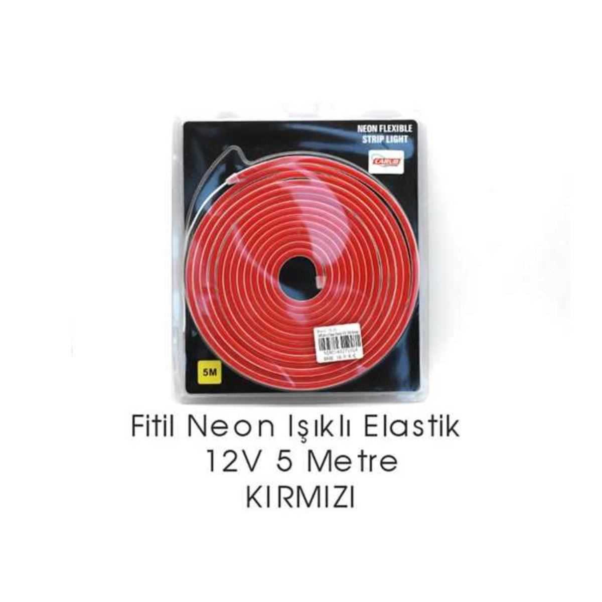 NEON ISIK FiTiL SEFFAF ELASTiK 5 M KIRMIZI 12 V 1